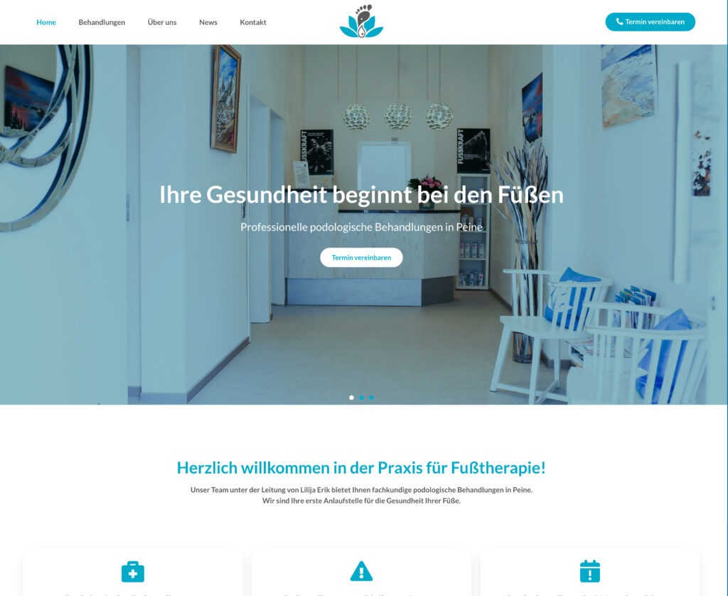 Moderne Webseite für Fußtherapie Peine – professionell, mobilfreundlich & SEO-optimiert von Re:Design Peine.